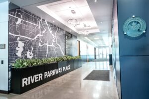 Interior first floor hallway of River Parkway Place