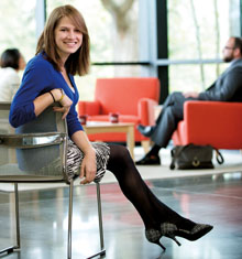 student sitting in the campus coffee shop