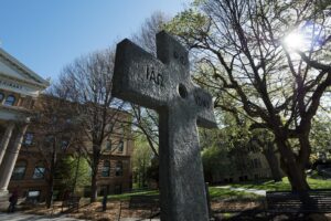 Celtic cross in springtime