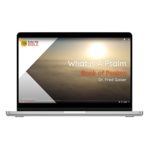 Psalms Course video screen on a laptop computer.