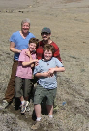 The Ostlie-Olson family poses for a portrait in Tanzania. They are