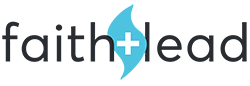 Logo of "Faith+ Lead," featuring stylized text